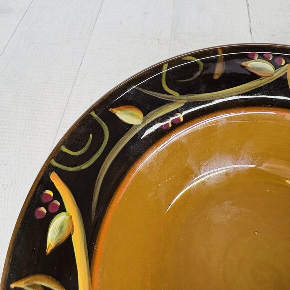 2003 Deb Hrabik For Demdaco CHOCOLATE BERRIES Ceramic Large Rim Soup Bowls Set 3 - Picture 16 of 16